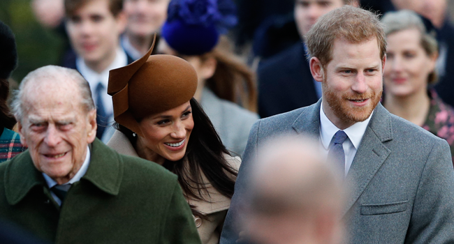 In this file photo taken on December 25, 2017 (L-R) Britain's Prince Philip, Duke of Edinburgh, US actress and fiancee of Britain's Prince Harry Meghan Markle and Britain's Prince Harry (R) arrive to attend the Royal Family's traditional Christmas Day church service at St Mary Magdalene Church in Sandringham, Norfolk, eastern England. Adrian DENNIS / AFP