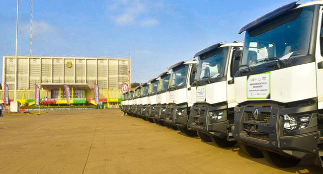 Sanitation trucks provided by the Guinea government to combat challenges of waste disposal.