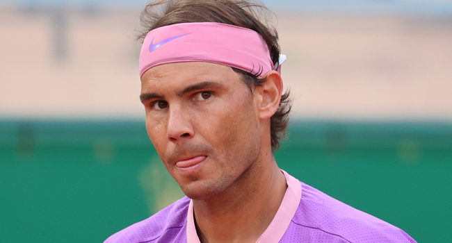 Spain's Rafael Nadal looks on during his quarter final singles match against Russia's Andrey Rublev on day seven of the Monte-Carlo ATP Masters Series tournament in Monaco on April 16, 2021. Valery HACHE / AFP