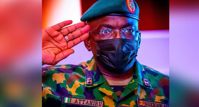 A file photo of the Chief of Army Staff (COAS), Lieutenant General Ibrahim Attahiru.