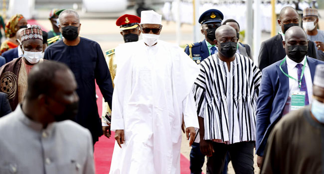 Buhari Arrives In Ghana For ECOWAS Summit