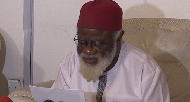 Chairman of the Igbo Elders Council in the Federal Capital Territory (FCT), Chief Chukwuemeka Ezeife, addressed journalists on June 11, 2021 in Abuja.