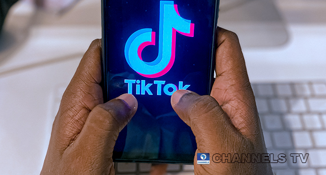 This photo, taken on July 2, 2021, shows the TikTok logo displayed on a mobile phone screen. Taiwo Adeshina/Channels Television.
