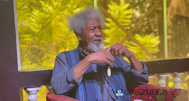 Nobel laureate Wole Soyinka speaks to the press on August 27, 2021. Seun Okinbaloye/Channels Television