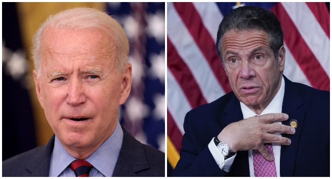 A photo combination of US President Joe Biden and New York Governor, Andrew Cuomo.