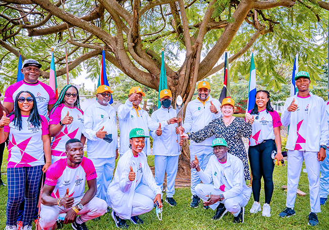  Vice President Yemi Osinbajo at the welcome event of the Queen's Baton for Birmingham 2022 Commonwealth Games at the State House, Abuja on October 16, 2021. Tolani Alli/State House