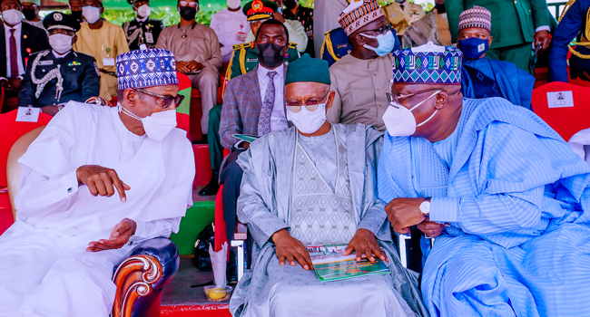 President Muhammadu Buhari attended the Passing Out Parade for Cadets of 68 Regular Course (Army, Navy and Airforce) in Kaduna on October 9, 2021. Bayo Omoboriowo/State House