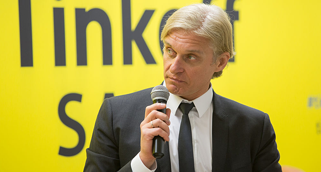 Oleg Tinkov at a Tinkoff-Saxo event in Moscow, 2014. Wikimedia Foundation