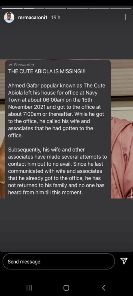 Cute Abiola’s Location Revealed Hours After Announced Missing 2 Cute Abiola’s Location Revealed Hours After Announced Missing