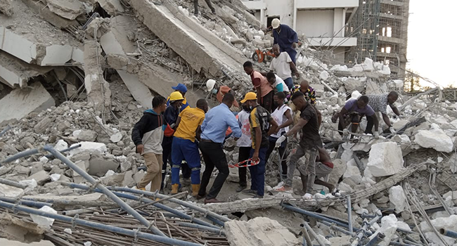 A high-rise building in Ikoyi, Lagos, collapsed on November 1, 2021.