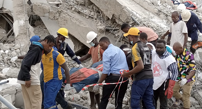 A high-rise building in Ikoyi, Lagos, collapsed on November 1, 2021.