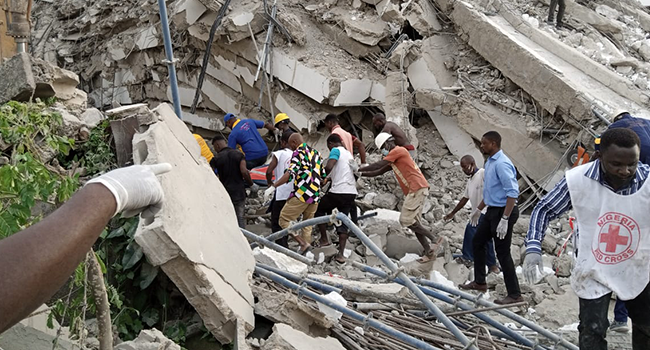 A high-rise building in Ikoyi, Lagos, collapsed on November 1, 2021.