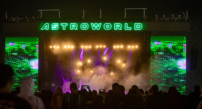 This file photo taken on November 9, 2019 shows Travis Scott performing during the Astroworld Festival at NRG Stadium in Houston, Texas. SUZANNE CORDEIRO / AFP