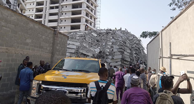 A high-rise building in Ikoyi, Lagos, collapsed on November 1, 2021.