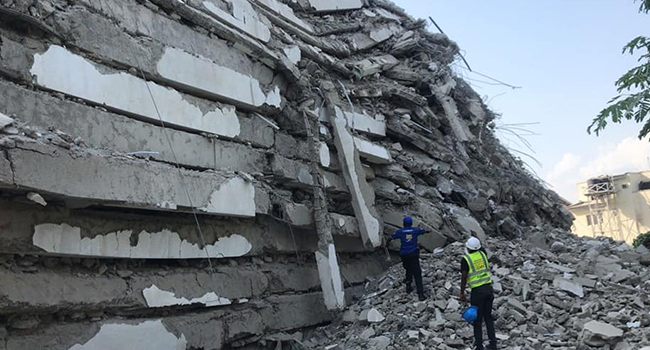 A high-rise building in Ikoyi, Lagos, collapsed on November 1, 2021.