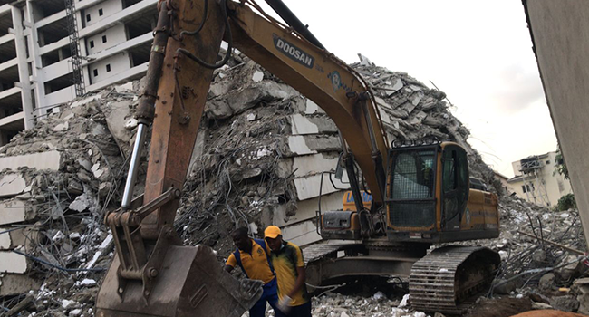 A high-rise building in Ikoyi, Lagos, collapsed on November 1, 2021.