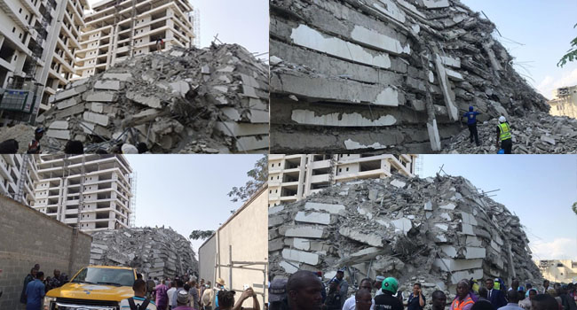 A high-rise building in Ikoyi, Lagos, collapsed on November 1, 2021.