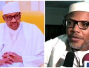 A photo combination of President Muhammadu Buhari and IPOB leader, Nnamdi Kanu.