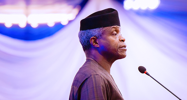 Vice President Yemi Osinbajo spoke at the 60th anniversary ceremony of the Obafemi Awolowo University (OAU), Ile-Ife, in Osun State, on December 11, 2021. Tolani Alli/State House