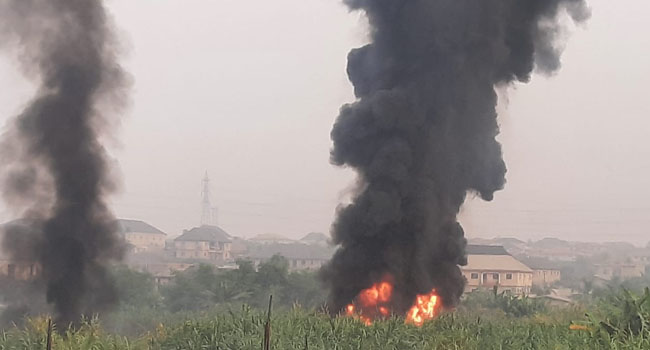 Pipeline Explodes As High Tension Cables Fall In Lagos State