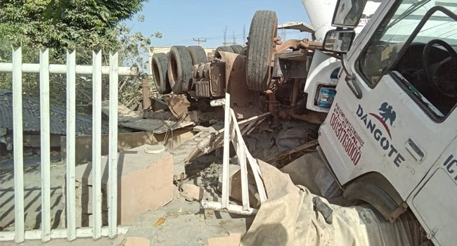 A train crushed a truck and a commercial tricycle in Kano