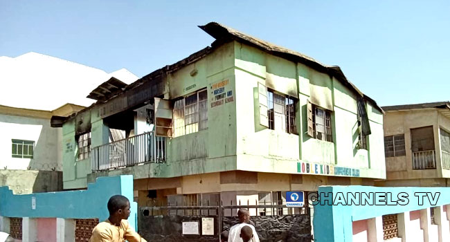 Fire-gutted Noble Private school; where Hanifa Abubakar was buried