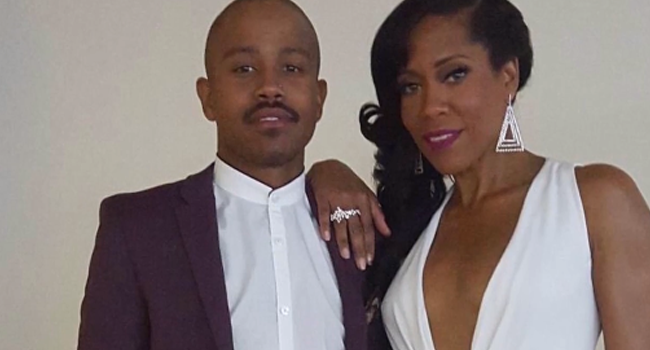 Regina King stands with her son, Ian Alexander Jr.