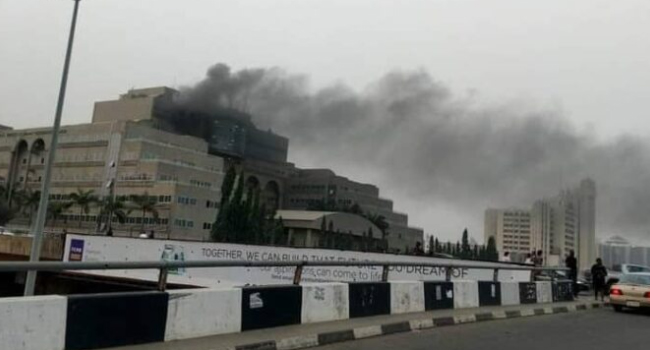 UPDATED: Fire Guts Part Of Finance Ministry Building In Abuja