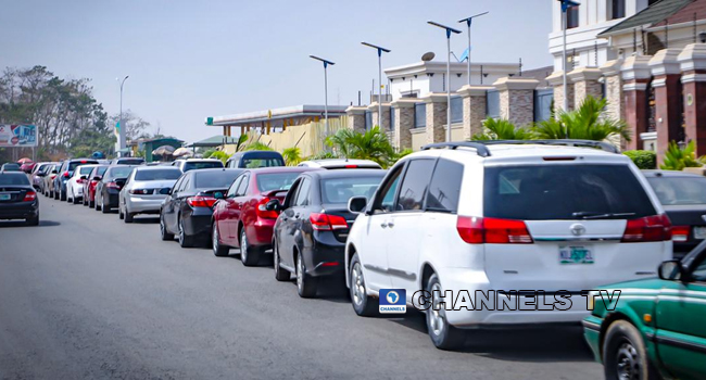 Fuel queues surfaced in Lagos on Tuesday, February 8, 2022.