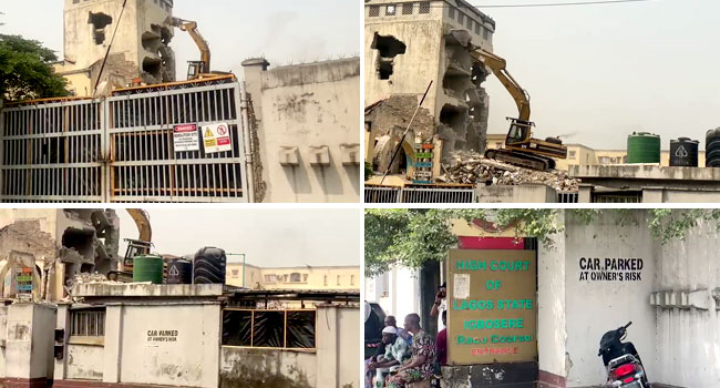 PHOTOS: Lagos Begins Demolition Of Nigeria’s Oldest Court