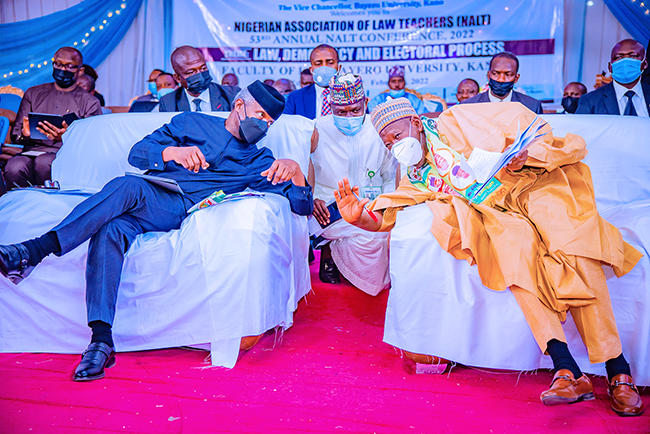  Vice President Yemi Osinbajo SAN attends as the Special Guest of Honor the 53rd Annual Nigerian Association of Law Teachers Conference on February 8, 2022. Photo: Tolani Alli.