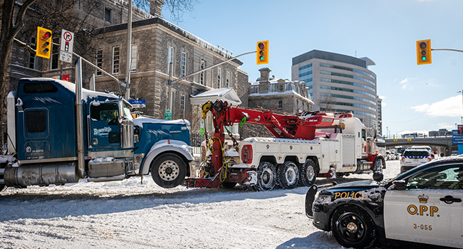 Police Move In To Clear Trucker-Led Protests In Canada Capital