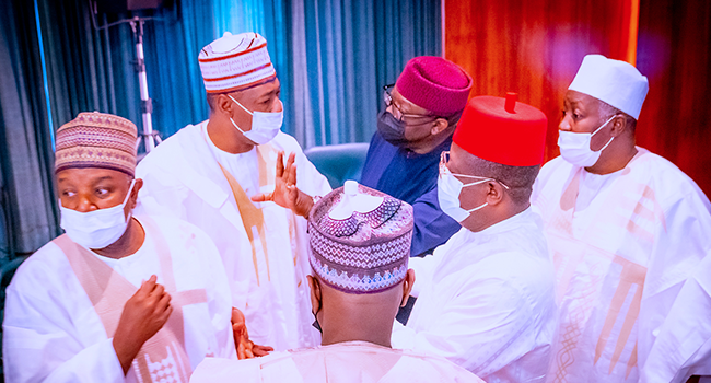 APC Governors met with President Muhammadu Buhari in Abuja on February 22, 2022. Bayo Omoboriowo/State House