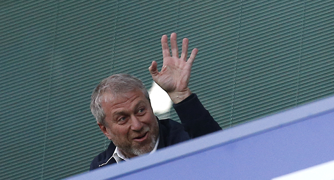 In this file photo taken on May 8, 2017 Chelsea's Russian owner Roman Abramovich waves during the English Premier League football match between Chelsea and Middlesbrough at Stamford Bridge in London. Ian KINGTON / AFP