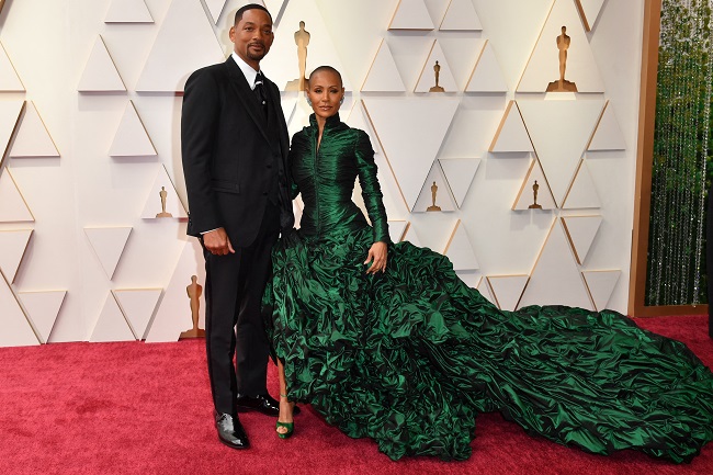 US actor Will Smith(L) and Jada Pinkett Smithattend the 94th Oscars at the Dolby Theatre in Hollywood, California on March 27, 2022.