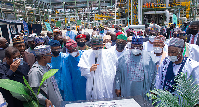 President Muhammadu Buhari commissioned the $2.5bn Dangote Fertiliser Plant in Lagos on March 22, 2022. Sunday Aghaeze/State House