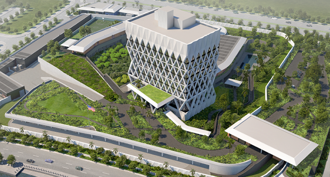 Panoramic view design for the U.S. Consulate General Campus at the Eko Atlantic City.