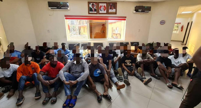 EFCC Arrests 33 Suspected Internet Fraudsters In Lagos – Channels Television
