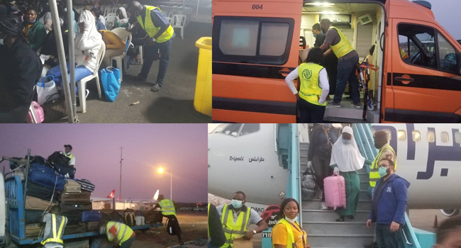 PHOTOS: NEMA Receives Another Batch Of 128 Nigerian Returnees From Libya