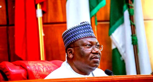 A file photo of the Senate President, Ahmad Lawan, during plenary at the upper chamber of the National Assembly in Abuja.