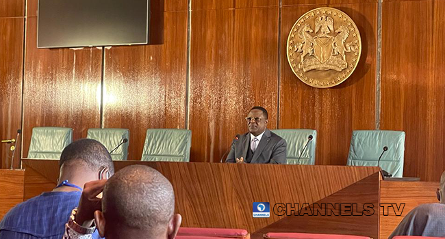 Ebonyi State Governor, Dave Umahi, addresses State House correspondents in Abuja on May 10, 2022. 