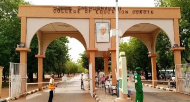 A file photo of an entrance into the Shehu Shagari College of Education in Sokoto State.