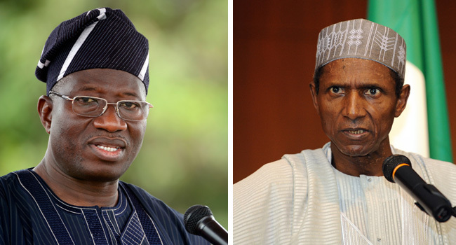 A photo combination of former Presidents Goodluck Jonathan and Usman Musa Yar’Adua.