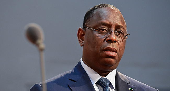 In this file photo taken on August 27, 2021 President of Senegal Macky Sall attends the Vaccine Equity for Africa event in Berlin, amid the Covid-19 pandemic. Tobias SCHWARZ / AFP