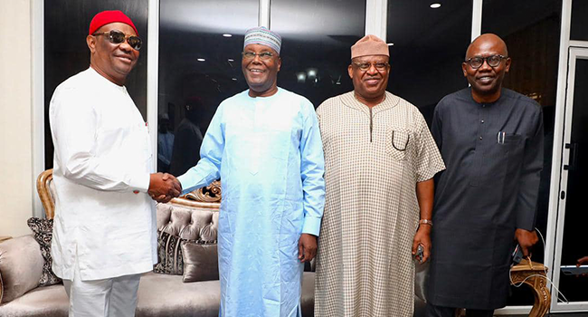 PDP Presidential candidate, Atiku Abubakar met with Rivers State Governor Nyesom Wike in Abuja on June 1, 2022.
