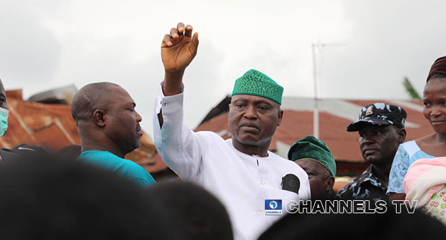 Biodun Oyebanji turned up to vote in the Ekiti governorship elections on June 18, 2022. Sodiq Adelakun/Channels Television