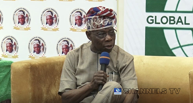 Former president Olusegun Obasanjo addressed students at a mentoring session in Abeokuta on June 25, 2022.