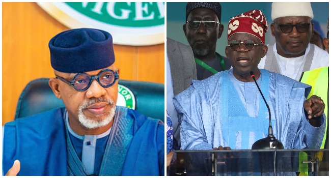 A photo combination of Dapo Abiodun and Bola Ahmed Tinubu.