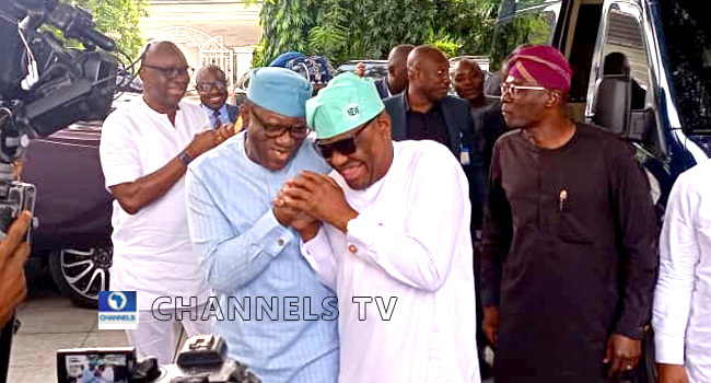 Three APC Governors, including Kayode Fayemi, visited Nyesom Wike In Rivers state on July 8, 2022.
