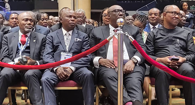 Peter Obi attended the NBA Conference in Lagos on August 22, 2022.